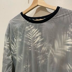 Cool Sheer (Organza) Layer Sweatshirt w/ Leaves